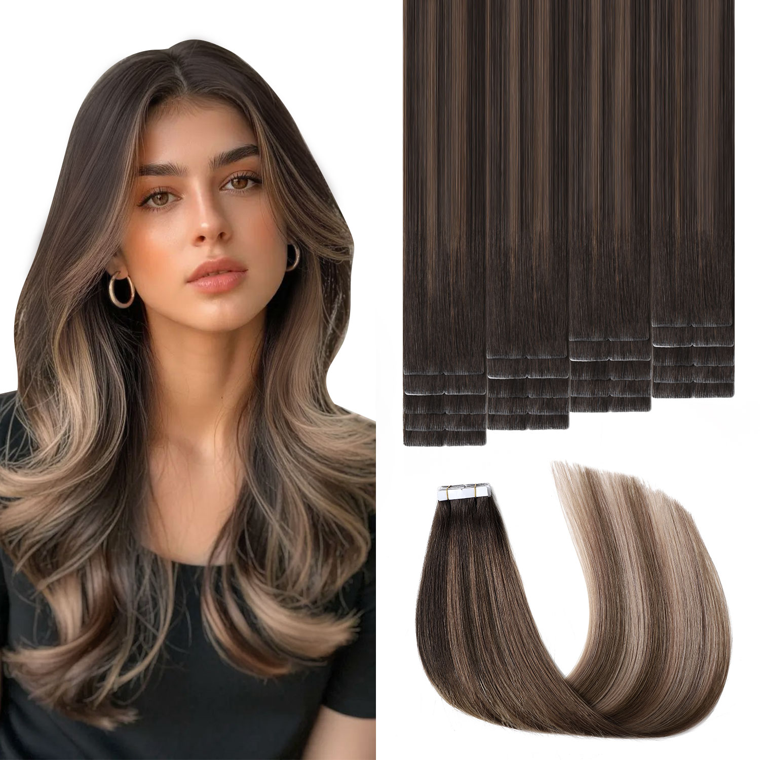 Invisible Tape In Extensions Real Hair - Sweetmet – niewidoczne taśmy do przedłużania