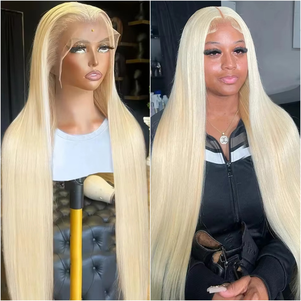 Hd Lace Frontal Wig Human Hair Pre Plucked - Peruka z naturalnych włosów brazylijskich, blond