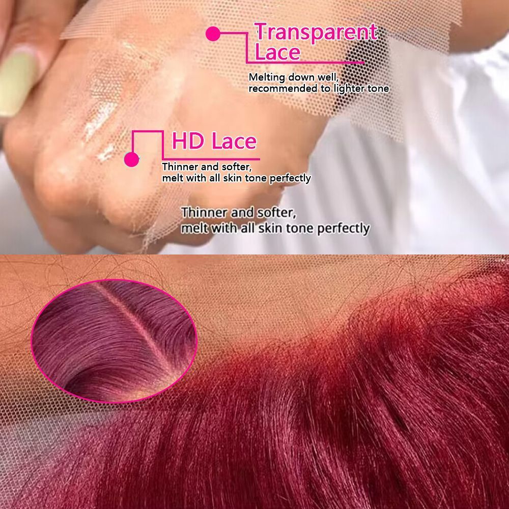 Hd Lace Frontal Wig Human Hair Pre Plucked - Peruki z naturalnych włosów, z przednią