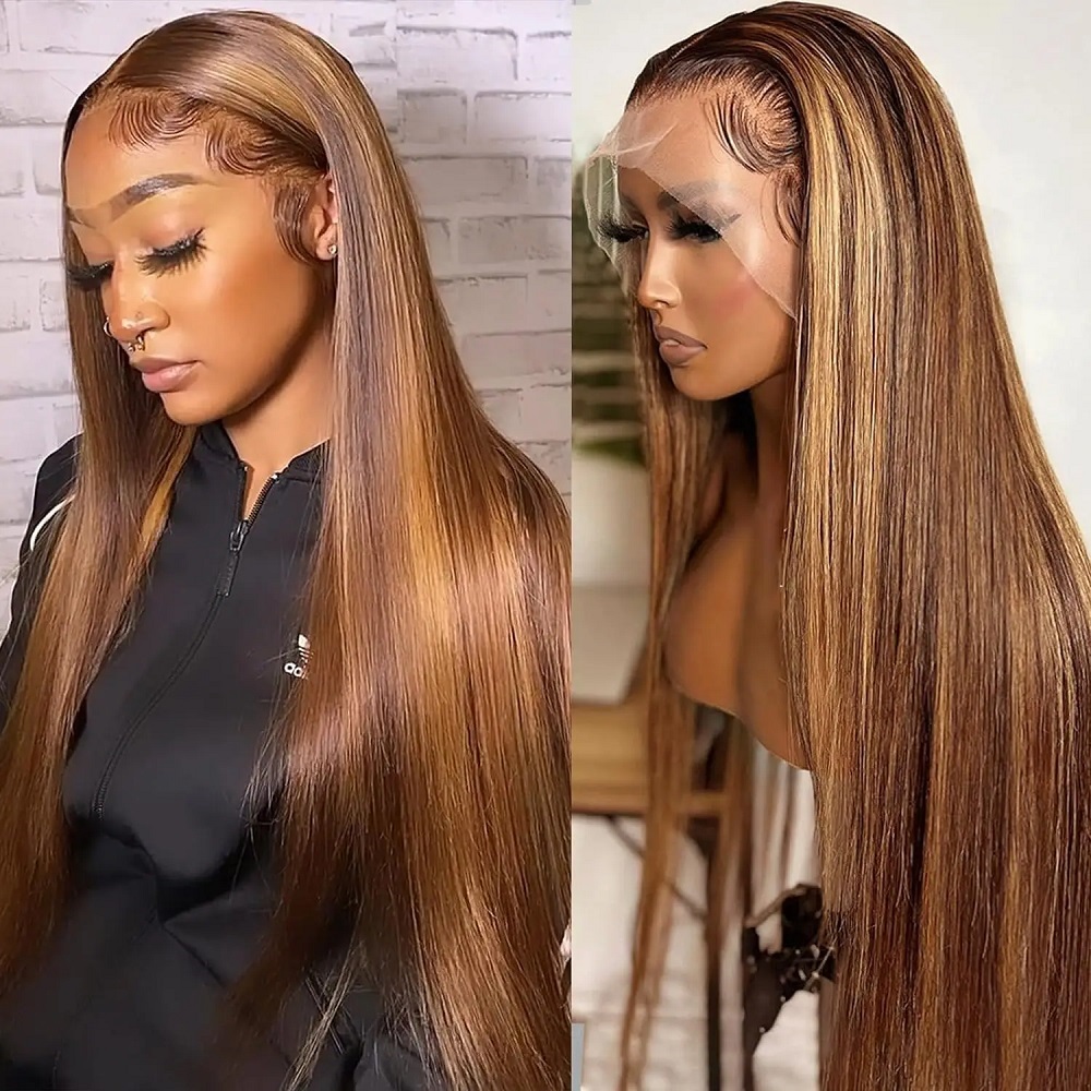 Hd Lace Frontal Wig Human Hair Pre Plucked - Peruki z prostych włosów naturalnych w