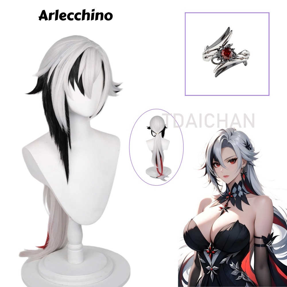 Peruka do cosplayu Arlecchino  – Synthetic Wigs recenzja i cena