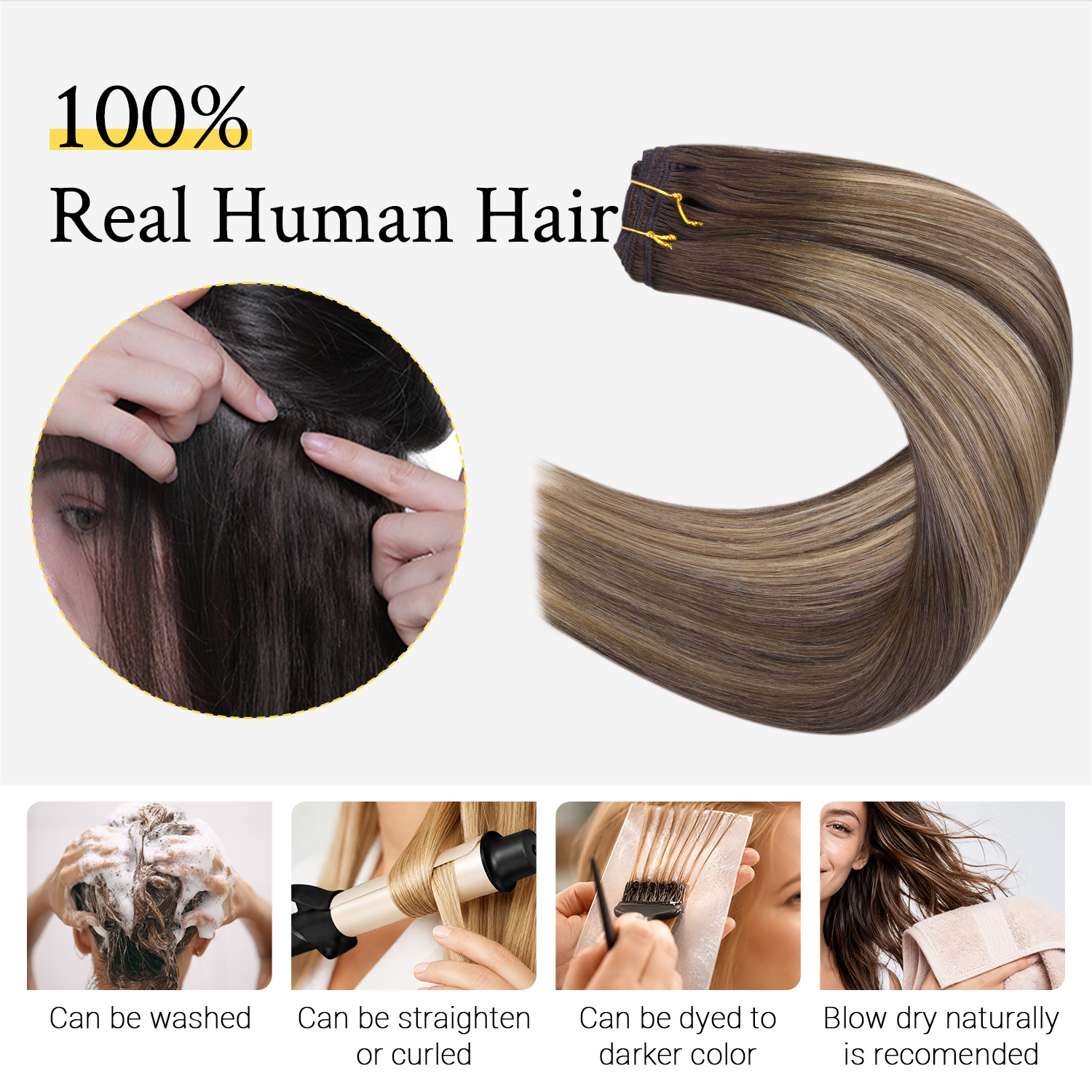 Doczepiane włosy naturalne Sun – Seamless Clip In Hair Extensions Human Hair recenzja i cena