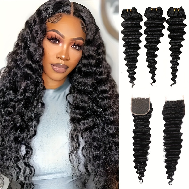 Brazylijskie włosy Deep Wave z – Deep Wave 3 Bundles With Closure recenzja i cena