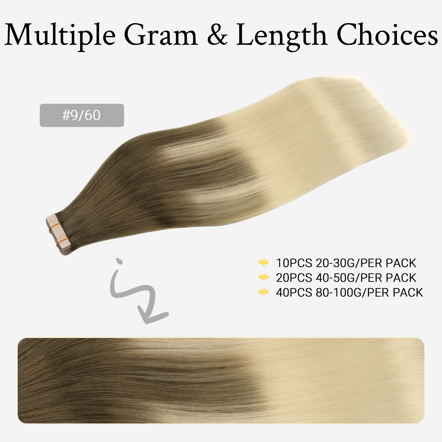 Sunmofavo – niewidoczne pasemk – Invisible Tape In Extensions Real Hair recenzja i cena